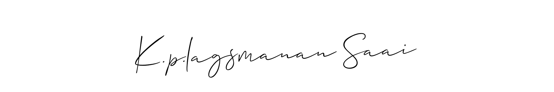 K.p.lagsmanan Saai stylish signature style. Best Handwritten Sign (Allison_Script) for my name. Handwritten Signature Collection Ideas for my name K.p.lagsmanan Saai. K.p.lagsmanan Saai signature style 2 images and pictures png