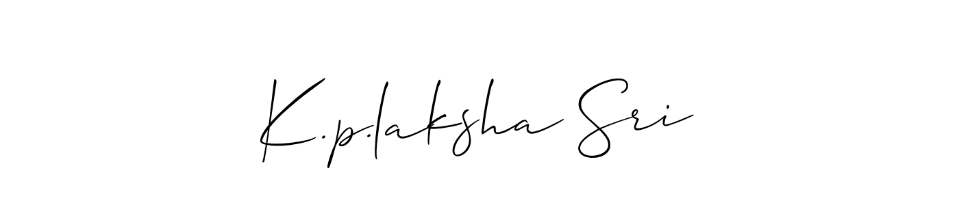 if you are searching for the best signature style for your name K.p.laksha Sri. so please give up your signature search. here we have designed multiple signature styles  using Allison_Script. K.p.laksha Sri signature style 2 images and pictures png