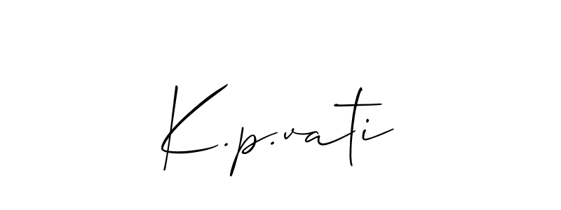 Similarly Allison_Script is the best handwritten signature design. Signature creator online .You can use it as an online autograph creator for name K.p.vati. K.p.vati signature style 2 images and pictures png