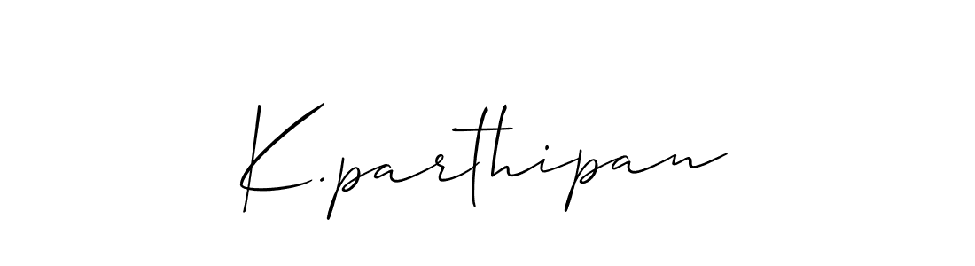 Make a short K.parthipan signature style. Manage your documents anywhere anytime using Allison_Script. Create and add eSignatures, submit forms, share and send files easily. K.parthipan signature style 2 images and pictures png