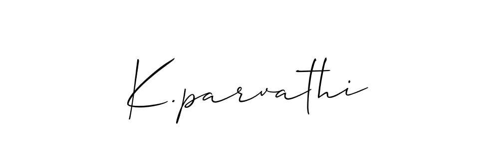 Make a short K.parvathi signature style. Manage your documents anywhere anytime using Allison_Script. Create and add eSignatures, submit forms, share and send files easily. K.parvathi signature style 2 images and pictures png