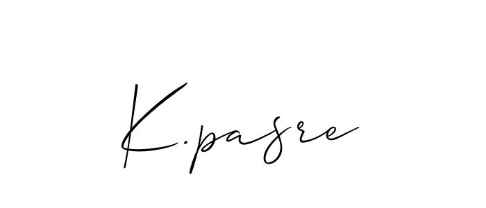 The best way (Allison_Script) to make a short signature is to pick only two or three words in your name. The name K.pasre include a total of six letters. For converting this name. K.pasre signature style 2 images and pictures png