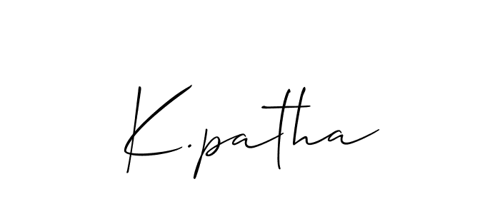 Use a signature maker to create a handwritten signature online. With this signature software, you can design (Allison_Script) your own signature for name K.patha. K.patha signature style 2 images and pictures png