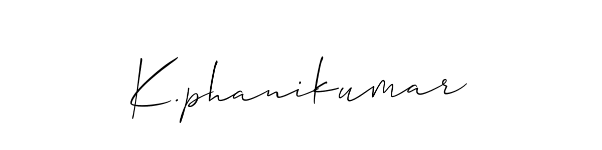 Use a signature maker to create a handwritten signature online. With this signature software, you can design (Allison_Script) your own signature for name K.phanikumar. K.phanikumar signature style 2 images and pictures png