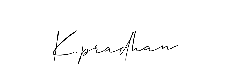 How to make K.pradhan signature? Allison_Script is a professional autograph style. Create handwritten signature for K.pradhan name. K.pradhan signature style 2 images and pictures png