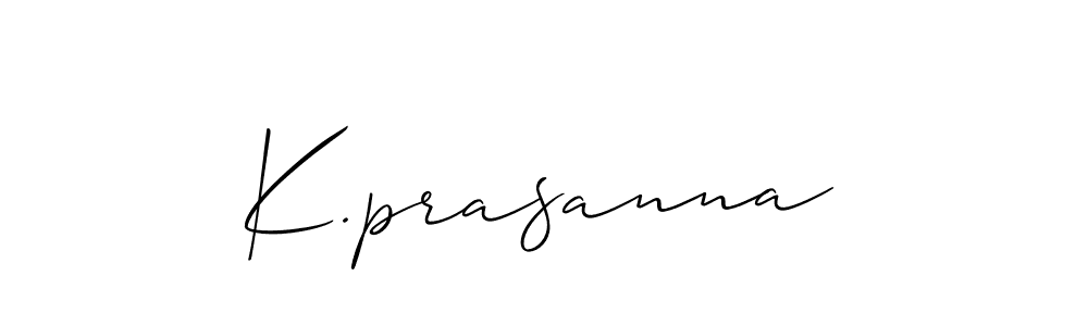 Also we have K.prasanna name is the best signature style. Create professional handwritten signature collection using Allison_Script autograph style. K.prasanna signature style 2 images and pictures png