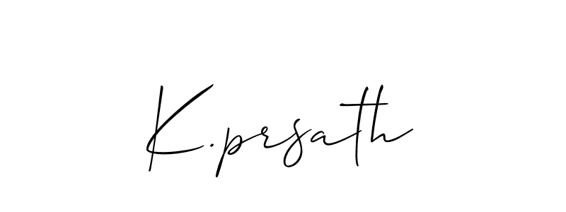 if you are searching for the best signature style for your name K.prsath. so please give up your signature search. here we have designed multiple signature styles  using Allison_Script. K.prsath signature style 2 images and pictures png