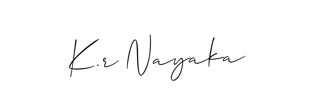 You should practise on your own different ways (Allison_Script) to write your name (K.r Nayaka) in signature. don't let someone else do it for you. K.r Nayaka signature style 2 images and pictures png