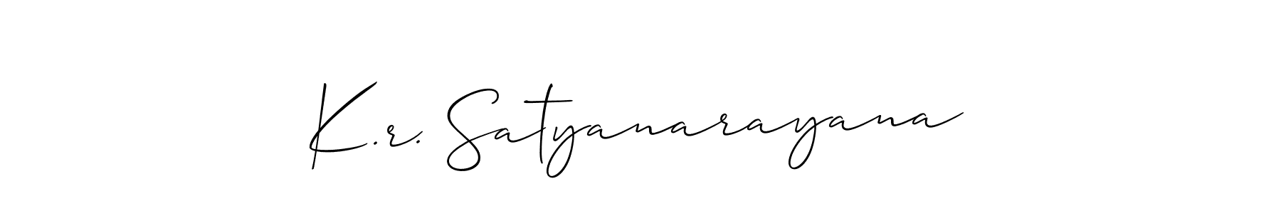 It looks lik you need a new signature style for name K.r. Satyanarayana. Design unique handwritten (Allison_Script) signature with our free signature maker in just a few clicks. K.r. Satyanarayana signature style 2 images and pictures png