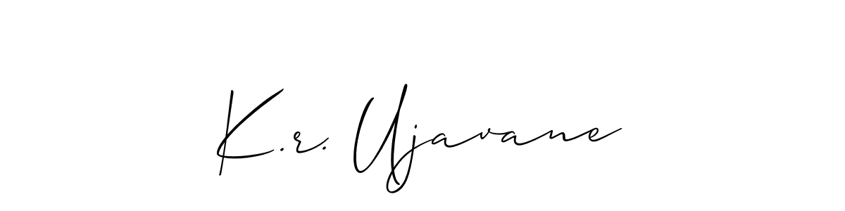Make a beautiful signature design for name K.r. Ujavane. With this signature (Allison_Script) style, you can create a handwritten signature for free. K.r. Ujavane signature style 2 images and pictures png