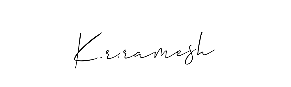 Make a short K.r.ramesh signature style. Manage your documents anywhere anytime using Allison_Script. Create and add eSignatures, submit forms, share and send files easily. K.r.ramesh signature style 2 images and pictures png