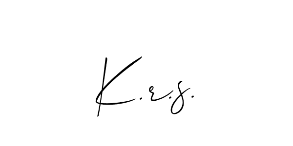 if you are searching for the best signature style for your name K.r.s.. so please give up your signature search. here we have designed multiple signature styles  using Allison_Script. K.r.s. signature style 2 images and pictures png