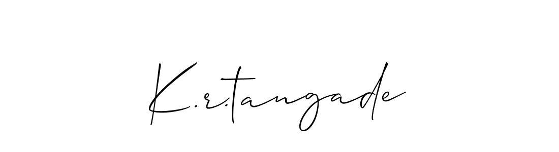 if you are searching for the best signature style for your name K.r.tangade. so please give up your signature search. here we have designed multiple signature styles  using Allison_Script. K.r.tangade signature style 2 images and pictures png