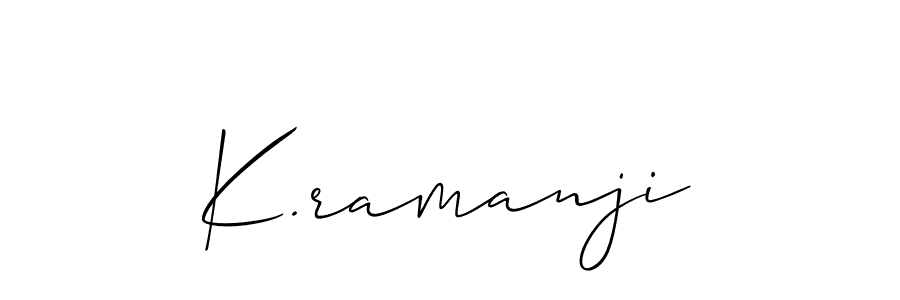 The best way (Allison_Script) to make a short signature is to pick only two or three words in your name. The name K.ramanji include a total of six letters. For converting this name. K.ramanji signature style 2 images and pictures png