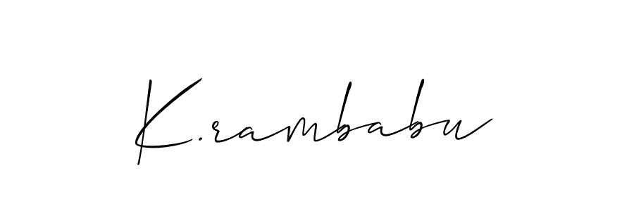Allison_Script is a professional signature style that is perfect for those who want to add a touch of class to their signature. It is also a great choice for those who want to make their signature more unique. Get K.rambabu name to fancy signature for free. K.rambabu signature style 2 images and pictures png