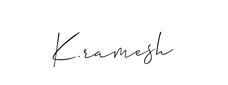 Also we have K.ramesh name is the best signature style. Create professional handwritten signature collection using Allison_Script autograph style. K.ramesh signature style 2 images and pictures png