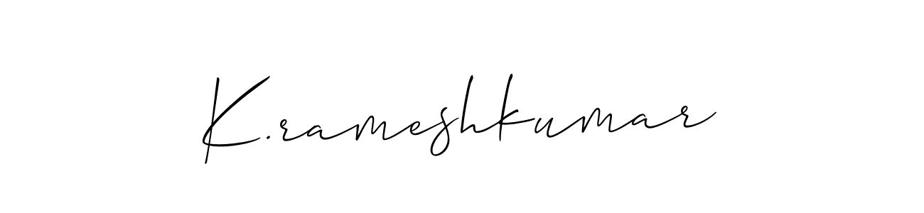 How to make K.rameshkumar signature? Allison_Script is a professional autograph style. Create handwritten signature for K.rameshkumar name. K.rameshkumar signature style 2 images and pictures png