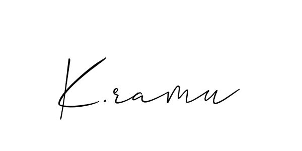 You should practise on your own different ways (Allison_Script) to write your name (K.ramu) in signature. don't let someone else do it for you. K.ramu signature style 2 images and pictures png