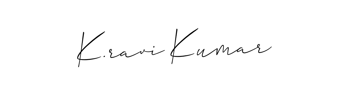 How to make K.ravi Kumar name signature. Use Allison_Script style for creating short signs online. This is the latest handwritten sign. K.ravi Kumar signature style 2 images and pictures png