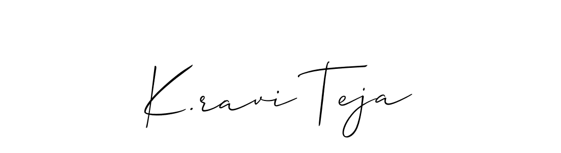 Allison_Script is a professional signature style that is perfect for those who want to add a touch of class to their signature. It is also a great choice for those who want to make their signature more unique. Get K.ravi Teja name to fancy signature for free. K.ravi Teja signature style 2 images and pictures png