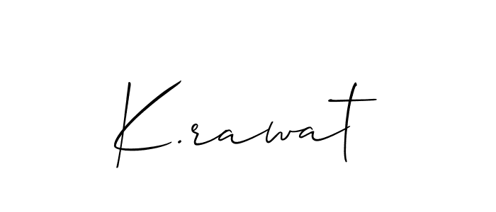 Also we have K.rawat name is the best signature style. Create professional handwritten signature collection using Allison_Script autograph style. K.rawat signature style 2 images and pictures png