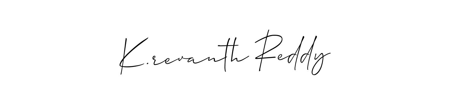 Also we have K.revanth Reddy name is the best signature style. Create professional handwritten signature collection using Allison_Script autograph style. K.revanth Reddy signature style 2 images and pictures png