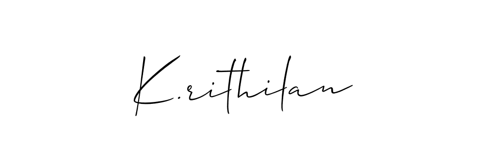 Best and Professional Signature Style for K.rithilan. Allison_Script Best Signature Style Collection. K.rithilan signature style 2 images and pictures png