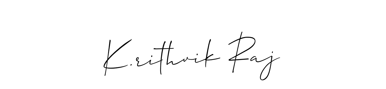 Create a beautiful signature design for name K.rithvik Raj. With this signature (Allison_Script) fonts, you can make a handwritten signature for free. K.rithvik Raj signature style 2 images and pictures png