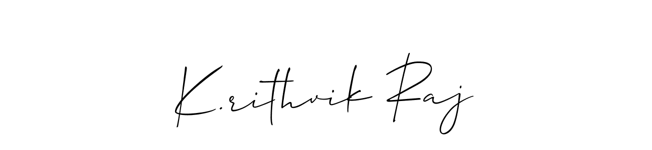 You should practise on your own different ways (Allison_Script) to write your name (K.rithvik Raj) in signature. don't let someone else do it for you. K.rithvik Raj signature style 2 images and pictures png