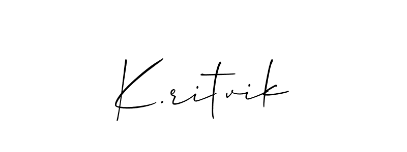 How to make K.ritvik name signature. Use Allison_Script style for creating short signs online. This is the latest handwritten sign. K.ritvik signature style 2 images and pictures png