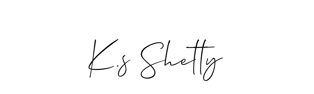 Make a beautiful signature design for name K.s Shetty. With this signature (Allison_Script) style, you can create a handwritten signature for free. K.s Shetty signature style 2 images and pictures png