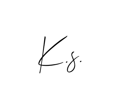 How to make K.s. name signature. Use Allison_Script style for creating short signs online. This is the latest handwritten sign. K.s. signature style 2 images and pictures png