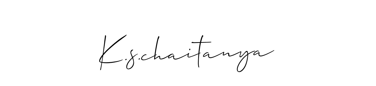 Design your own signature with our free online signature maker. With this signature software, you can create a handwritten (Allison_Script) signature for name K.s.chaitanya. K.s.chaitanya signature style 2 images and pictures png