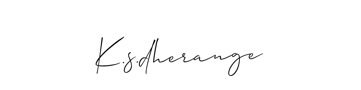 Similarly Allison_Script is the best handwritten signature design. Signature creator online .You can use it as an online autograph creator for name K.s.dherange. K.s.dherange signature style 2 images and pictures png