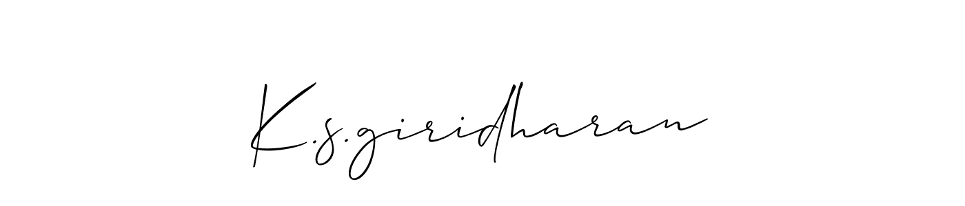 K.s.giridharan stylish signature style. Best Handwritten Sign (Allison_Script) for my name. Handwritten Signature Collection Ideas for my name K.s.giridharan. K.s.giridharan signature style 2 images and pictures png