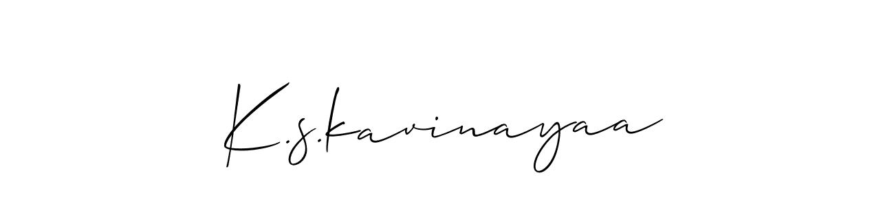 Create a beautiful signature design for name K.s.kavinayaa. With this signature (Allison_Script) fonts, you can make a handwritten signature for free. K.s.kavinayaa signature style 2 images and pictures png