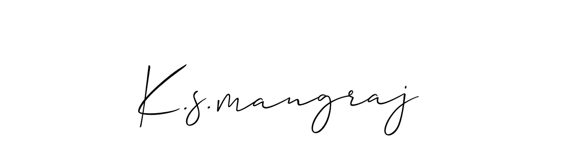 Use a signature maker to create a handwritten signature online. With this signature software, you can design (Allison_Script) your own signature for name K.s.mangraj. K.s.mangraj signature style 2 images and pictures png