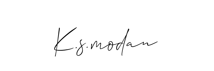 Create a beautiful signature design for name K.s.modan. With this signature (Allison_Script) fonts, you can make a handwritten signature for free. K.s.modan signature style 2 images and pictures png