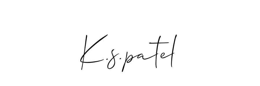 Make a beautiful signature design for name K.s.patel. With this signature (Allison_Script) style, you can create a handwritten signature for free. K.s.patel signature style 2 images and pictures png