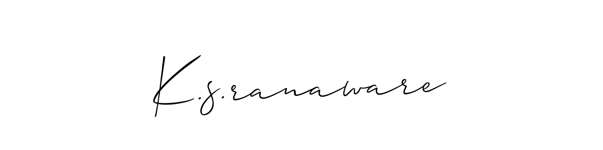 How to make K.s.ranaware name signature. Use Allison_Script style for creating short signs online. This is the latest handwritten sign. K.s.ranaware signature style 2 images and pictures png