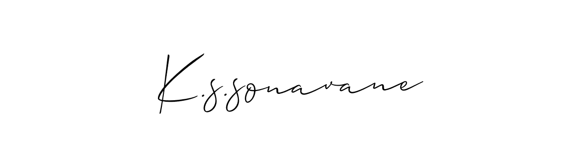 How to make K.s.sonavane name signature. Use Allison_Script style for creating short signs online. This is the latest handwritten sign. K.s.sonavane signature style 2 images and pictures png