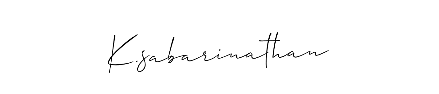 Best and Professional Signature Style for K.sabarinathan. Allison_Script Best Signature Style Collection. K.sabarinathan signature style 2 images and pictures png