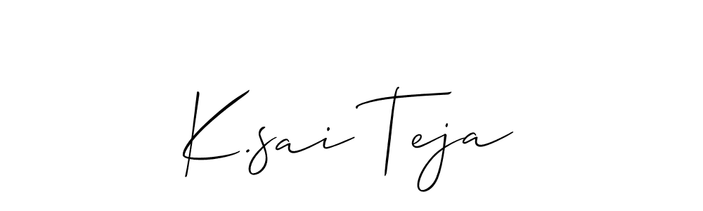 The best way (Allison_Script) to make a short signature is to pick only two or three words in your name. The name K.sai Teja include a total of six letters. For converting this name. K.sai Teja signature style 2 images and pictures png