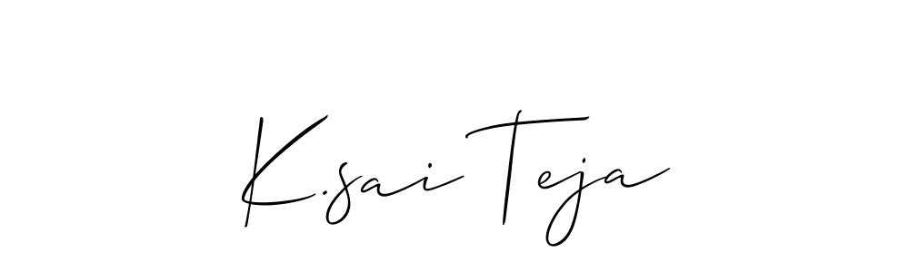 The best way (Allison_Script) to make a short signature is to pick only two or three words in your name. The name K.sai Teja include a total of six letters. For converting this name. K.sai Teja signature style 2 images and pictures png