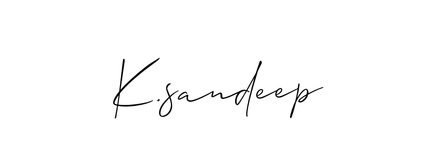 How to make K.sandeep signature? Allison_Script is a professional autograph style. Create handwritten signature for K.sandeep name. K.sandeep signature style 2 images and pictures png