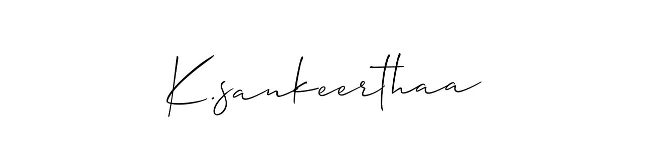 This is the best signature style for the K.sankeerthaa name. Also you like these signature font (Allison_Script). Mix name signature. K.sankeerthaa signature style 2 images and pictures png