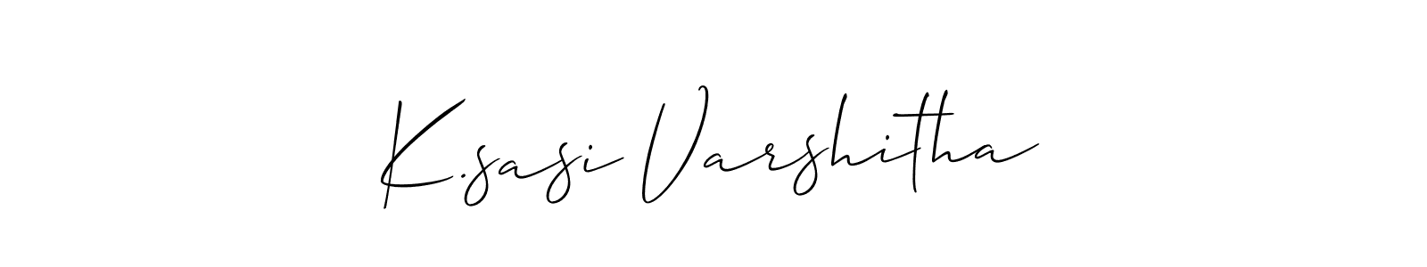 You should practise on your own different ways (Allison_Script) to write your name (K.sasi Varshitha) in signature. don't let someone else do it for you. K.sasi Varshitha signature style 2 images and pictures png