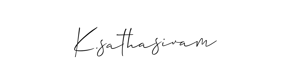 Also You can easily find your signature by using the search form. We will create K.sathasivam name handwritten signature images for you free of cost using Allison_Script sign style. K.sathasivam signature style 2 images and pictures png