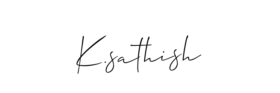 How to Draw K.sathish signature style? Allison_Script is a latest design signature styles for name K.sathish. K.sathish signature style 2 images and pictures png