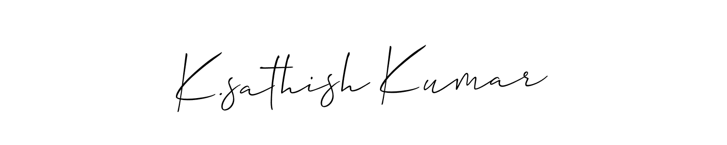 if you are searching for the best signature style for your name K.sathish Kumar. so please give up your signature search. here we have designed multiple signature styles  using Allison_Script. K.sathish Kumar signature style 2 images and pictures png